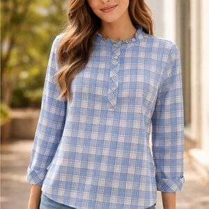 TALBOTS, long-sleeved blouse, size: XL, 100% cotton